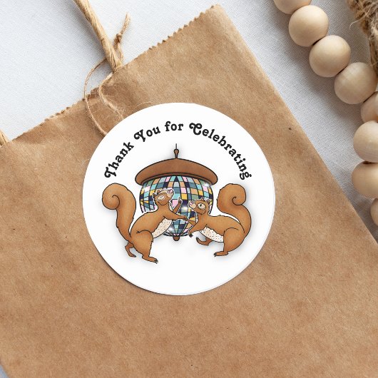 Disco Squirrels Thank You Runder Aufkleber