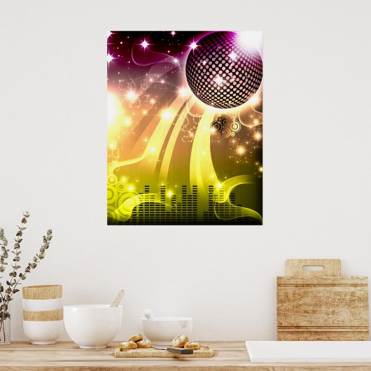 Disco-Stadt Poster (Küche)