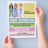 Disco-Stil, Lässiges Dress Day Fundraiser Advert Flyer (Hand)