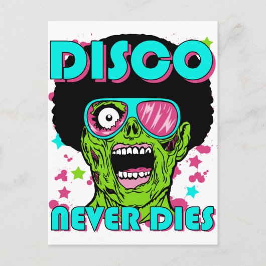 Disco stirbt nie postkarte (Vorderseite)