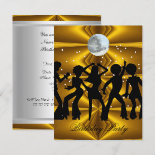 Disco-Tanz-Geburtstagsfeier Disco-Kugel Einladung