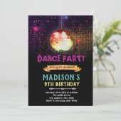 Disco-Tanz-Geburtstagsfeier Einladung (Stehend Vorderseite)