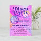 Disco-Tanz jedes Alters Geburtstagsparty Einladung (Stehend Vorderseite)