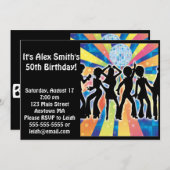 Disco-Tanz Kind Erwachsene Einladung zum Geburtsta (Vorne/Hinten)