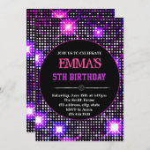 Disco-Tanz-Party Geburtstagsveranstaltung Einladung (Vorne/Hinten)