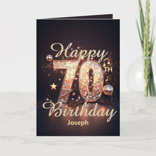 Disco-Tanz zum 70. Geburtstag Karte (Vorderseite)