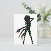 Disco tanzende Girl-Silhouette mit Afro Postkarte (Stehend Vorderseite)