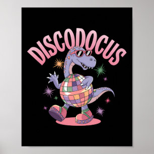 Disco tanzender Dinosaurier Diplodocus Dino lustig Poster