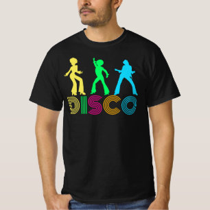 Disco-Tänzer und flippiger Siebzigerjahre Text T-Shirt