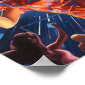 Disco-Tänzerin mit Oversized-Sonnenbrille Poster (Ecke)