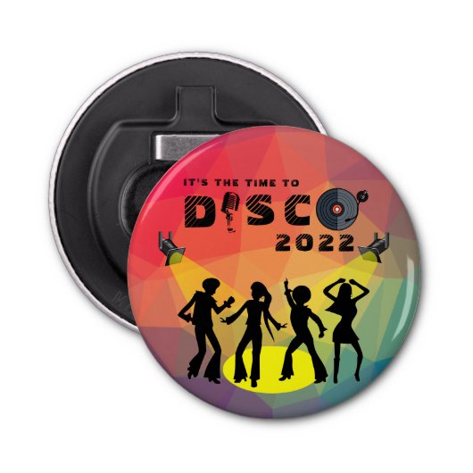 Disco Tanzfläche Retro Multicolor Feier Flaschenöffner (Vorderseite)
