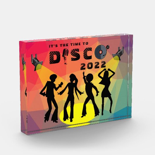 Disco Tanzfläche Retro Multicolor Feier Fotoblock (Links)