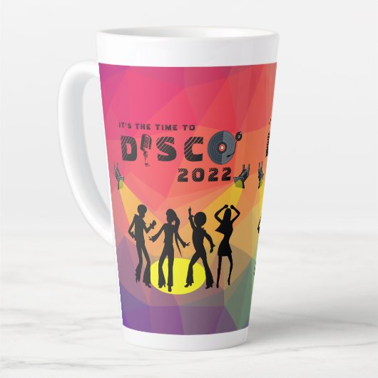 Disco Tanzfläche Retro Multicolor Feier Milchtasse (Linke Ecke)