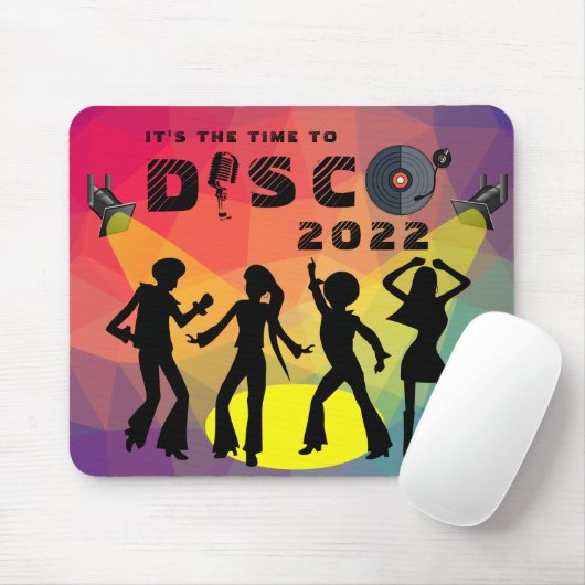 Disco Tanzfläche Retro Multicolor Feier Mousepad (Mit Mouse)