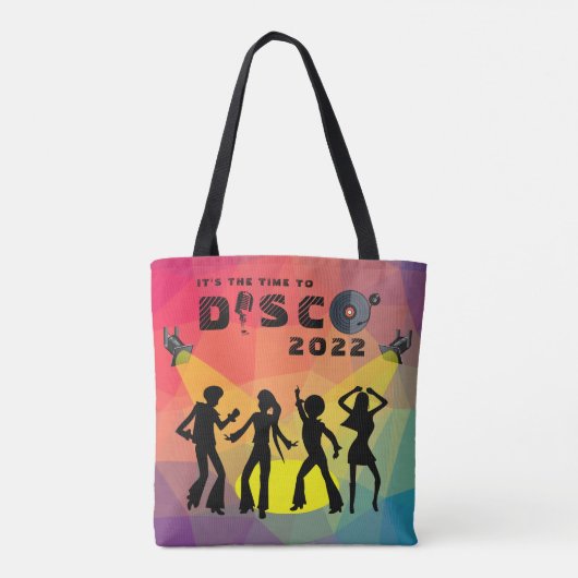 Disco Tanzfläche Retro Multicolor Feier Tasche (Rückseite)