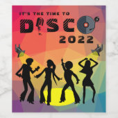 Disco Tanzfläche Retro Multicolor Feier Weinetikett (Einzelnes Label)