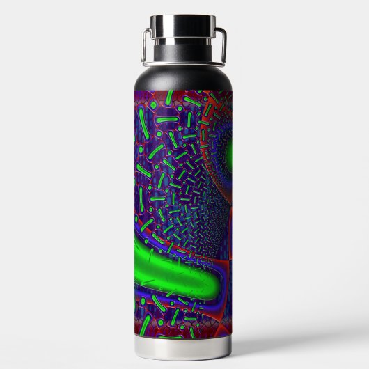 Disco Tech Dichroic Glass Fraktal Trinkflasche (Rückseite)