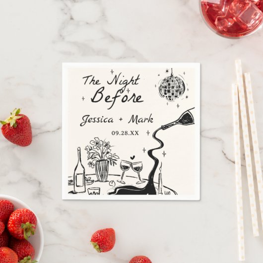 Disco The Night Before Wedding Serviette (Beispiel)