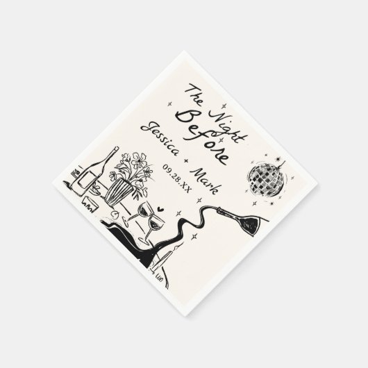 Disco The Night Before Wedding Serviette (Ecke)