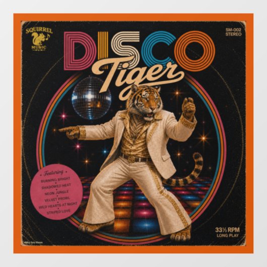 Disco-Tiger-Album Fensteraufkleber (Blatt)