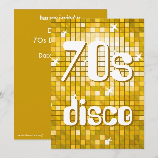 Disco Tiles - 70er Disco Einladung (Vorne/Hinten)