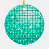 Disco Tiles Aqua Keramik Ornament (Hinten)