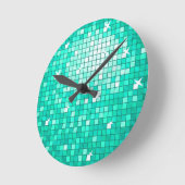 Disco Tiles Aqua wall clock Runde Wanduhr (Winkel)