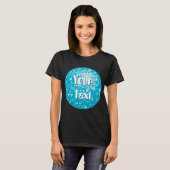 Disco Tiles Blauer Text T - Shirt schwarz (Vorne ganz)