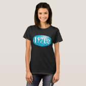 Disco Tiles Blue 1970er T - Shirt schwarz (Vorne ganz)