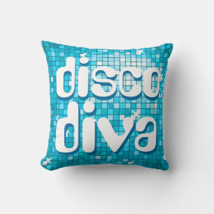 Disco Tiles Blue "disco diva" Wurfkissen Kissen