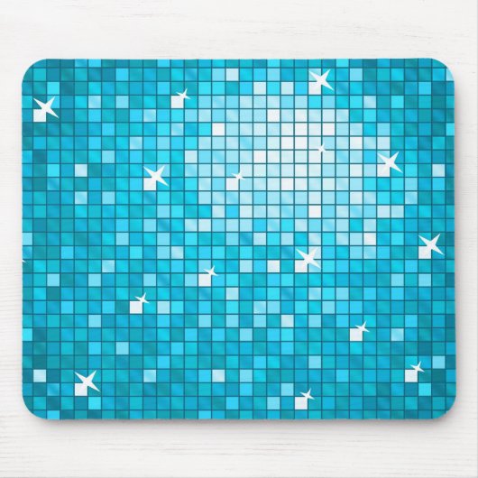 Disco Tiles Blue Mousepad horizontal (Vorne)