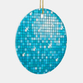 Disco Tiles Blue Ornament rund (Rechts)