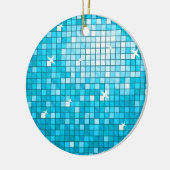 Disco Tiles Blue Ornament rund (Links)