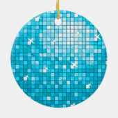 Disco Tiles Blue Ornament rund (Hinten)