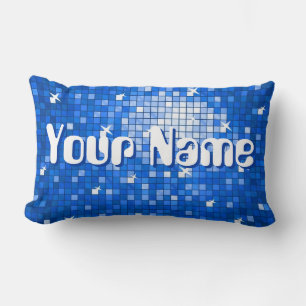 Disco Tiles Dark Blue 'Name' werfen Kissen lumbar