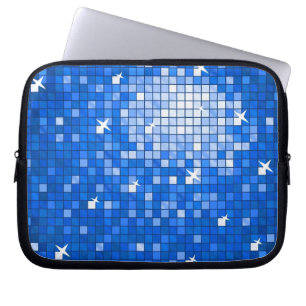 Disco Tiles Dark Blue Notebook-Hülle 10 Zoll Laptopschutzhülle