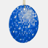 Disco Tiles Dark Blue Ornament rund (Rechts)