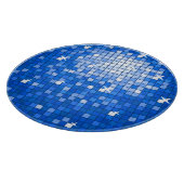 Disco Tiles Dark Blue Schneidebrett rund (Ecke)