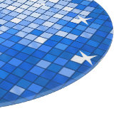 Disco Tiles Dark Blue Schneidebrett rund (Ecke)
