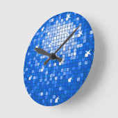 Disco Tiles Dark Blue wall clock Runde Wanduhr (Winkel)