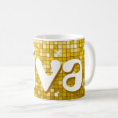 Disco Tiles "Gold" "diva" Tasse (VorderseiteRechts)