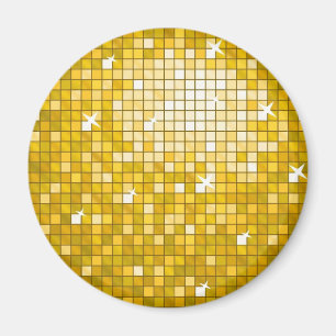 Disco Tiles "Gold" Kühlschrankmagnet rund um