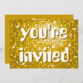 Disco Tiles "Gold" "Sie sind eingeladen" Amelia Te Einladung (Vorne/Hinten)