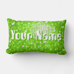Disco Tiles Green 'Name' werfen Kissen lumbar