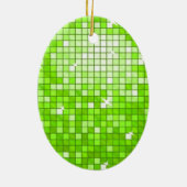 Disco Tiles Green Ornament Oval (Hinten)