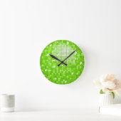 Disco Tiles Green Print Wanduhr (Zuhause)