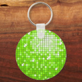 Disco Tiles Green Schlüsselanhänger rund (Vorderseite)