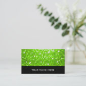 Disco Tiles Grüne Visitenkarte schwarz (Stehend Vorderseite)