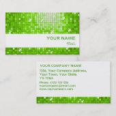 Disco Tiles Grüne Visitenkarte, weißer Streifen Visitenkarte (Vorne/Hinten)