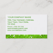 Disco Tiles Grüne Visitenkarte, weißer Streifen Visitenkarte (Rückseite)